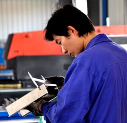 inspecting metalwork in metfab