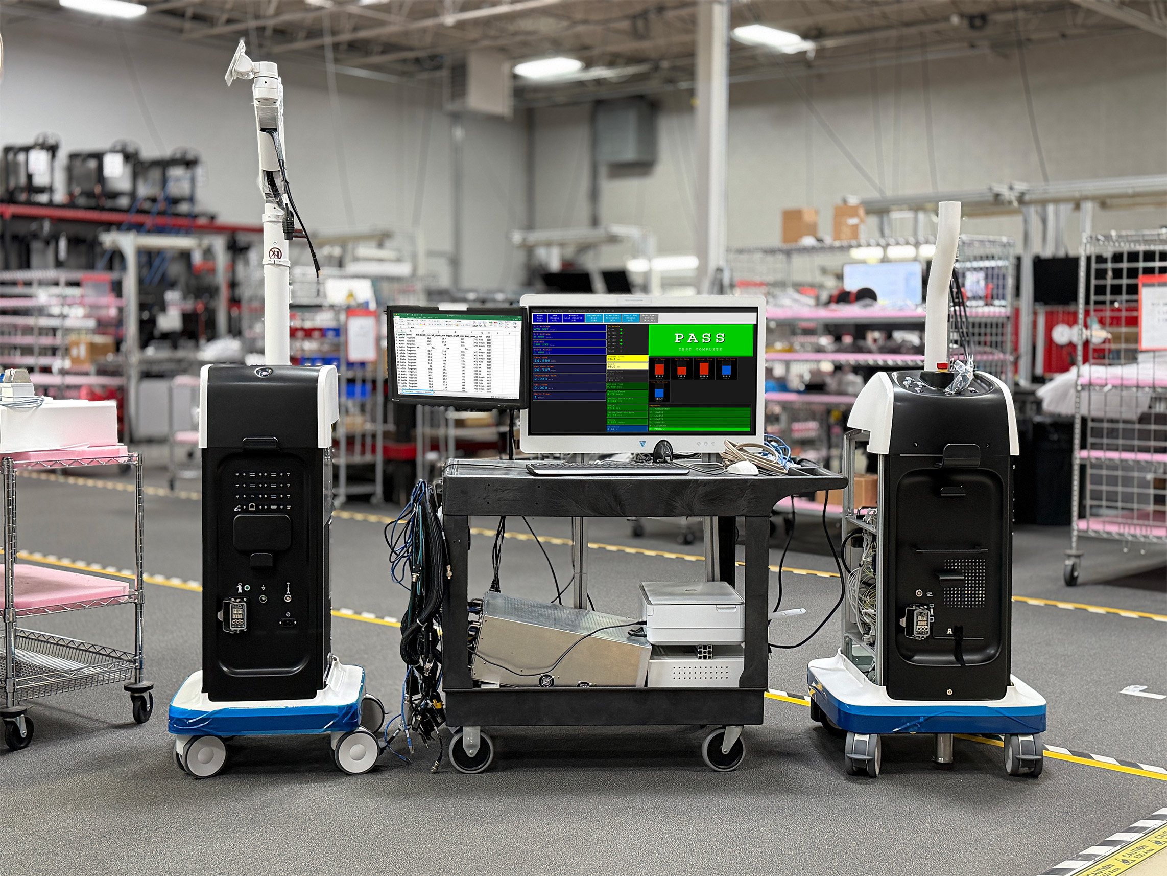 surgical carts under test